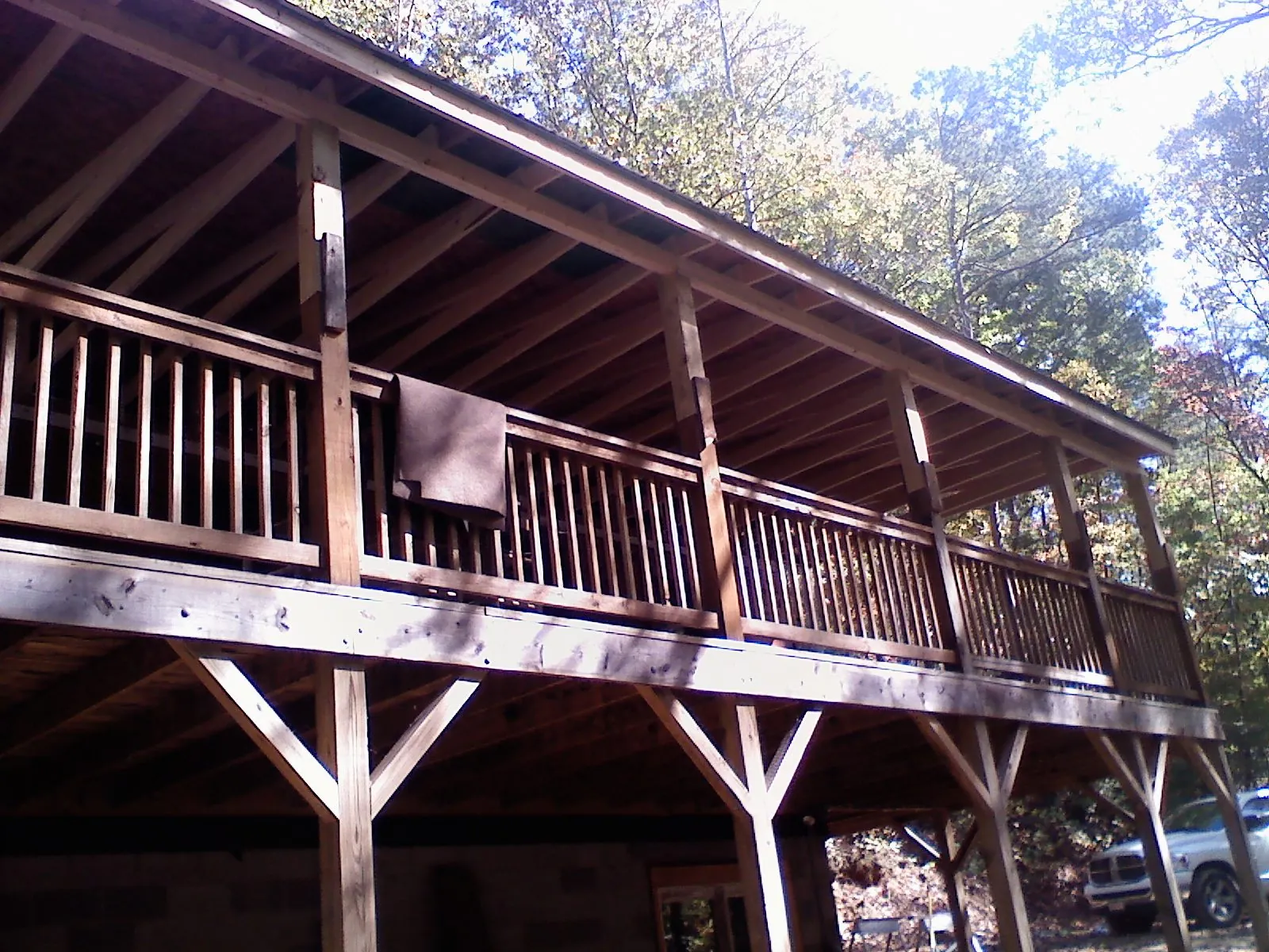 Timber framing under a new elevated porch and deck — Roof Leak Repair in Greenwood Springs by Roofing Brothers